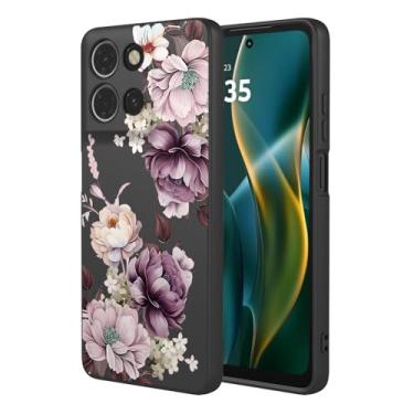 Imagem de Starhemei Capa para Moto G Play 5G 2026 / Moto G 5G 2026 e protetor de tela, capa floral de silicone líquido para meninas e mulheres, capa de telefone de proteção flexível de borracha macia para