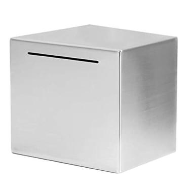 Imagem de Cofrinho cofrinho cofre feito de aço inoxidável cofre de poupança de dinheiro para crianças só pode salvar o cofrinho decoração de casa