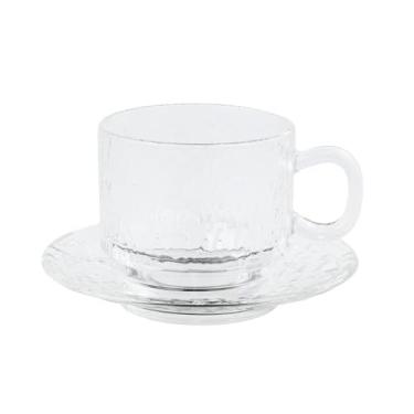 Imagem de Xícara de Vidro com Pires 12 Peças 150ml Design Clássico Contemporâneo