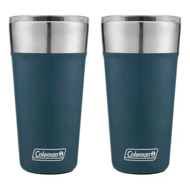 Imagem de 2X Kit 2 Copo Térmico Com Tampa 600Ml Azul Slate - Coleman