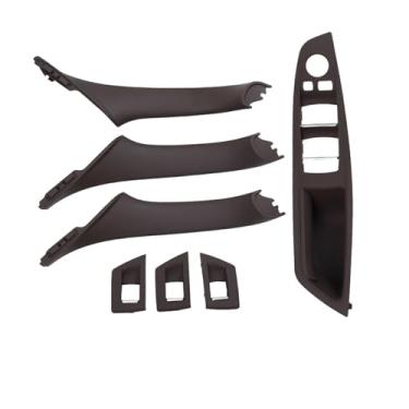 Imagem de Compatível com BMW Série 5 F10 F11 520i 523i 525i Carros de motorista direito RHD Painel de apoio de braço interno Maçaneta da porta Guarnição da tampa 7 peças Conjunto de(Model A Moka)