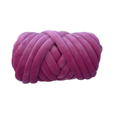 Imagem de Fio Super Veludo Grosso De 1KG 1000G Branco Para Tricô Manual, Coberto