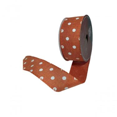 Imagem de Fita Decorativa Laranja Com Bolinhas - Ft073