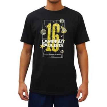 Imagem de Camiseta Sesi Franca Basquete 16X Campeão Paulista Preto - Masculino G-Masculino