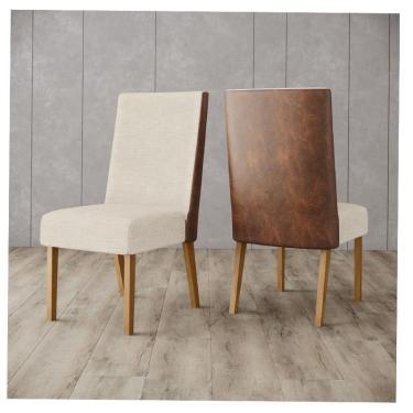 Imagem de Cadeira para Mesa de Jantar Ambiente Anne Kit 2 Peças Nature Courano Linho - Henn