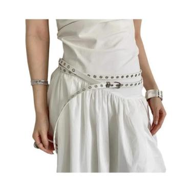 Imagem de Cinto Feminino De Dupla Camada Sem Perfurações, Design Coreano, Acessó