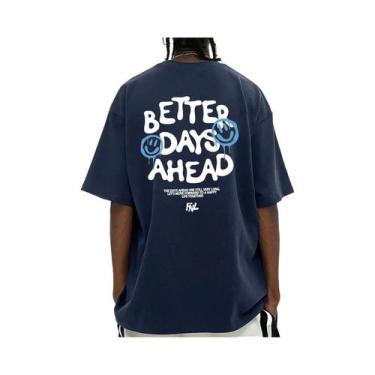 Imagem de Camiseta Casual Oversize De Algodão Para Homens E Mulheres Com Estampa