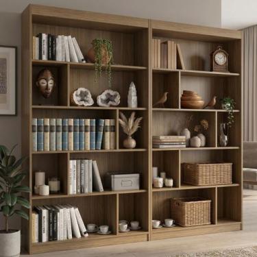 Imagem de Kit 2 Estantes Multiuso de Livros 120CMX181CM Home Office Yescasa Marr