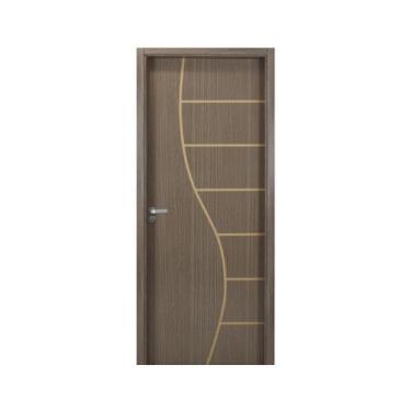Imagem de Kit Porta de Madeira Decorada 215x84cm com Batente de MDF Ultra 10cm C