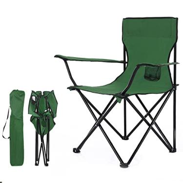 Imagem de Cadeira dobrável de acampamento de praia cadeira ultraleve mochila com suporte para copo e bolsa de transporte compacta para pesca ao ar livre acampamento churrasco viagem praia piquenique, verde, 1,8 kg/4 lbs