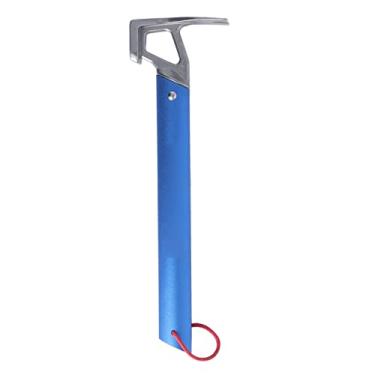 Imagem de Martelo de acampamento, martelo de estaca para barraca ao ar livre, martelo de acampamento multifuncional com alça de alumínio para acampamento, caminhadas, mochilão, jardinagem (azul)