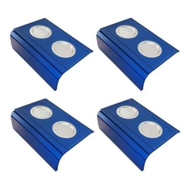 Imagem de Kit 04 Esteira Decorativa Laqueada Sofá Alumínio Azul Bic