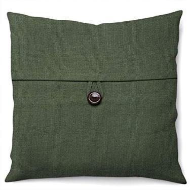 Imagem de Artesanal Teares, Almofada Solid Botao 0.4 X 0.4, Verde Oliva