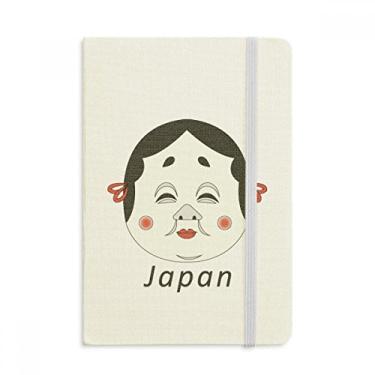 Imagem de Caderno tradicional japonês com cabeça de mulher engraçada em tecido oficial capa dura diário clássico