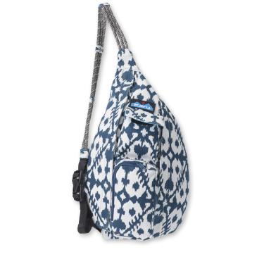 Imagem de KAVU Mini bolsa de corda de algodão com alça transversal azul, borrão azul