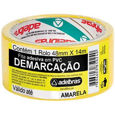 Imagem de Fita de PVC para Demarcação de Solo, Amarela, 48mmX14mts, Adelbras
