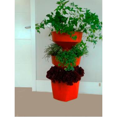 Imagem de Horta Vertical Auto Irrigável Verde Vida - NÃO ACOMPANHA RODÍZIO cor Telha