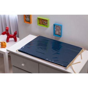 Imagem de Trocador para Comoda de Bebê Infantil menino Azul marinho com  Castor Viés Acabamento T...