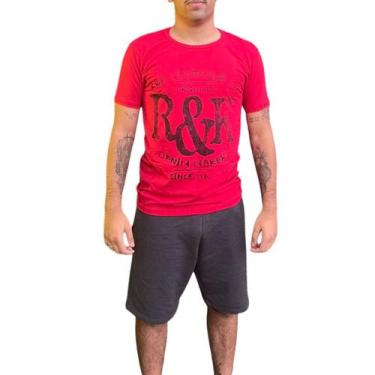 Imagem de Camiseta Masculina Vermelha Estampada Rkj Descolado E Autêntico - Rock