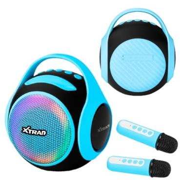Imagem de Caixa de Som Bluetooth Microfone Karaokê 20w Portátil Usb Aux (Azul)
