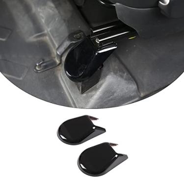 Imagem de Fgtagtal Capa de acabamento de suporte de pé para assento dianteiro de carro compatível com Toyot@ FJ 2007-2021, suporte de base de assento dianteiro ABS acessórios de capa de acabamento de tampa de parafuso, 2 peças (preto brilhante)