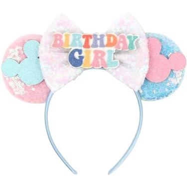 Imagem de RAZKO Minnie Ears – Faixa de cabeça com orelhas de castelo para mulheres e meninas – aniversariante – azul