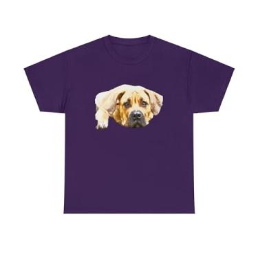 Imagem de Camiseta unissex de algodão pesado Boerboel da Doggylips™, Roxo, P