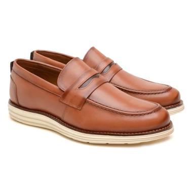 Imagem de Sapato Casual Masculino Loafer Mocassim Couro Elegante (Caramelo, BR, Adulto, Numérico, 42)