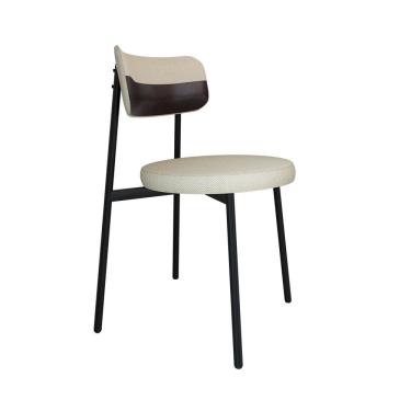 Imagem de Cadeira Kyta Fixa com 4 Pés 50 X 44,7 X 83,8 Cm com 1 Unidade Areia/Preto