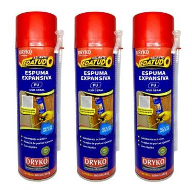 Imagem de 3 Espuma Expansiva PU 500ml Isolamento Acústico Porta Janela Telhado B