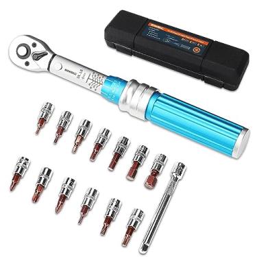 Imagem de Inwell Chave de torque em polegadas | Conjunto de chave de torque de clique de 1/4 polegada | Chave de torque de bicicleta | 10-50 polegadas/libras (1-6 Nm) | Para bicicleta, montagem de mira, armeiro e manutenção