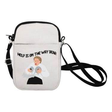 Imagem de Mrs Doubt Fire Bolsa tiracolo Robin Fan Gifts 90s Movie Gifts Help Is On The Way Dear Quote Movie Inspired Sling Bag, Branco