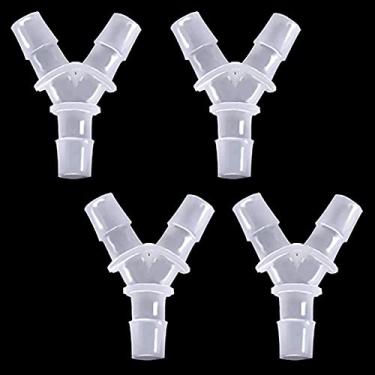 Imagem de ANPTGHT Mangueira de 5/20.3 cm Encaixe de farpa igual farpado em forma de Y Tubo de plástico de 3 vias União adaptador de emenda para tubo de oxigênio Tubo doméstico combustível gás líquido ar (pacote