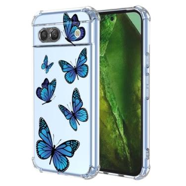 Imagem de KOARWVC Capa de telefone para Google Pixel 7A, capa para Google 7a, GWKK3 GHL1X G0DZQ G82U8 capa macia TPU com absorção de choque fina capa protetora padrão borboleta capa traseira para Google Pixel