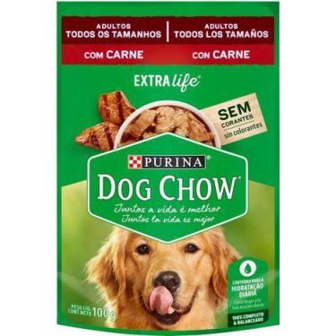 Imagem de Ração Úmida DOG CHOW Cães Adultos Carne 100g  com 8 unidades - nestle
