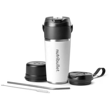 Imagem de Liquidificador Portátil Ideal para Viagens com Alça de Transporte e Carregamento por USB-C, Nutribullet, Branco