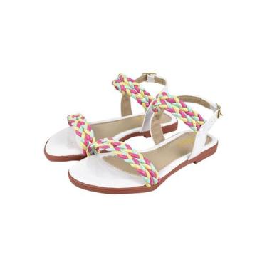 Imagem de Sandália Rasteirinha Menina Moça Tranças Delicada Estilosa - GPM  Shoe