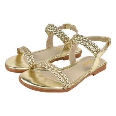 Imagem de Sandália Rasteirinha Menina Moça Tranças Delicada Estilosa - GPM  Shoe