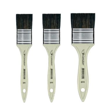 Imagem de kit 3 PINCEL TRINCHA SEDA 660 1/2 3/4 1 PROFISSIONAL CONDOR