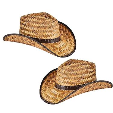 Imagem de Chapéu de cowboy Coco, chapéu de cowboy enrolado, tamanho adulto, 57 cm (pacote com 2)