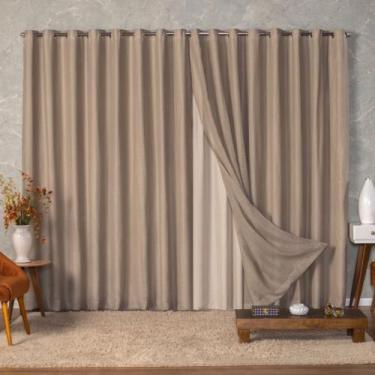 Imagem de Cortina Voil Gaze de Linho 6,00 x 2,40/2,50/2,60/2,80 c/ Forro de Micr