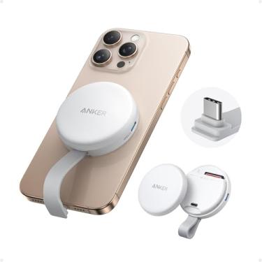 Imagem de Adaptador ANKER USB-C MagGo, leitor de cartão SD para iPhone 16/15, leitor de cartão de memória magnético portátil com cabo integrado, slot para SD e TF, transferência máxima de dados de 312 MB/s para