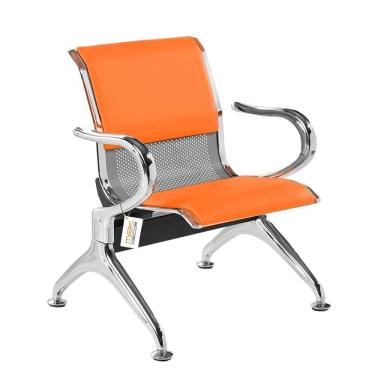 Imagem de Cadeira Longarina Com Est Cromada 1 Lugar Colors Laranja
