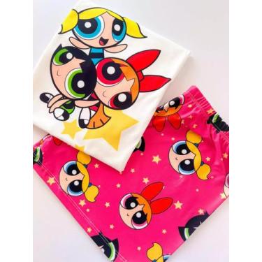 Imagem de Pijama Baby Doll Manga Curta Trio Super Poderosas - Pijamaflix, M, Ros