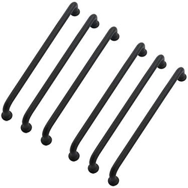 Imagem de Puxador de gaveta retrô moderno preto de liga de zinco puxadores de gaveta de armário com parafusos para armário de escritório em casa armário DIY (distância do furo preto: 192 mm)