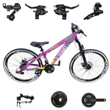 Imagem de Bicicleta Vikingx 24v Aro 26 Tuff 25 Aluminio Shimano Mtb Freeride Sus