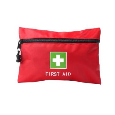Imagem de Mochila de primeiros socorros Jipemtra médica vazia primeiros socorros vermelha Tratamento de emergência First Responder Trauma Bag para pré-escola Centro de cuidados infantis Viagens de campo Acampamento creche, Red 420d 6x4.3inch