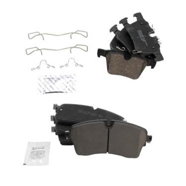 Imagem de TRQ Pastilhas de freio de cerâmica compatíveis com 2018-2019 Jaguar E-Pace 2017-2020 Land Rover Discovery Sport 2018-2020 Range Rover Evoque