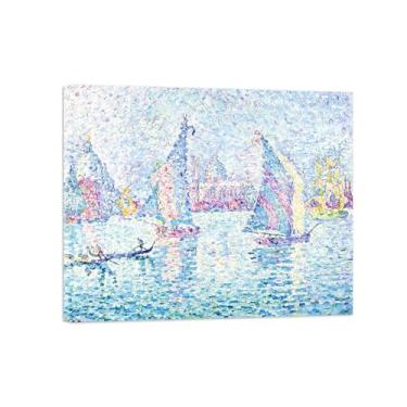 Imagem de Paul Signac Famosas Pinturas-Impressas em Tela-Velas no nevoeiro-Moderno Pôster Decoração Sala de Estar e Quarto 20x25cm8x10in Tela Embrulhada