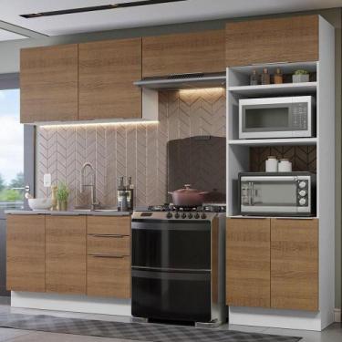 Imagem de Armário De Cozinha Completa 270cm Branco/rustic Stella Madesa 05 Branc